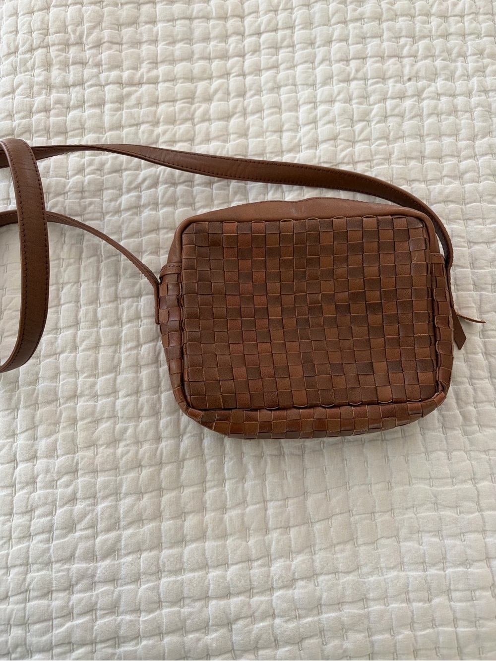 Able Valerie Leather Woven Crossbody Purse Handbag